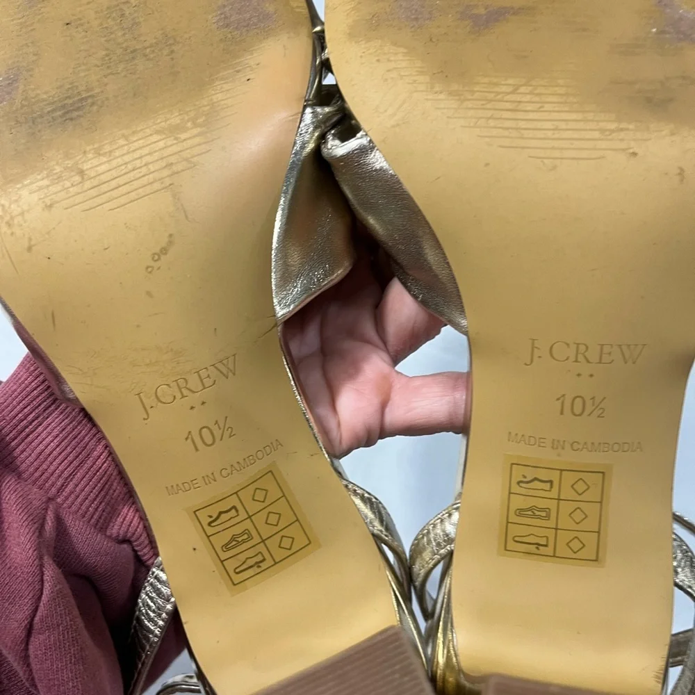 J. CREW TWISTED HEEL WITH ANKLE TIE